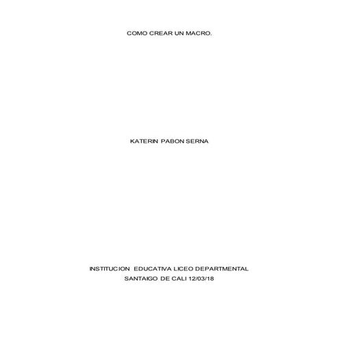 Como crear un macro