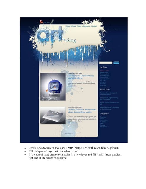 Como crear un psd blog