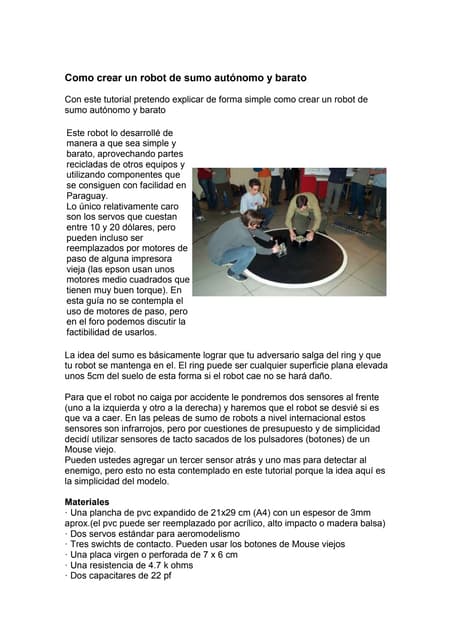 Como crear un robot de sumo autónomo y barato
