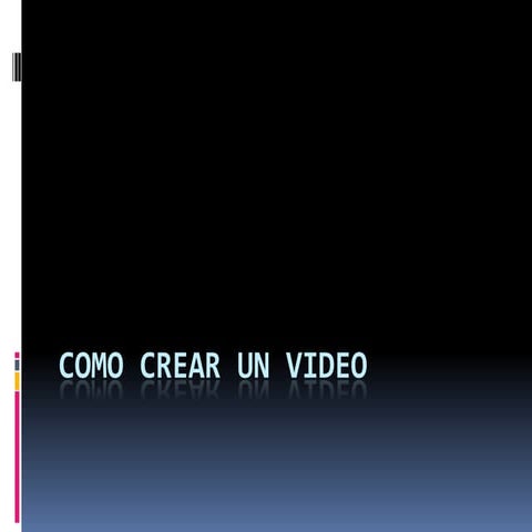 Como crear un video