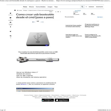 Como crear usb booteable desde el cmd [paso a paso] hazlo tu mismo ...
