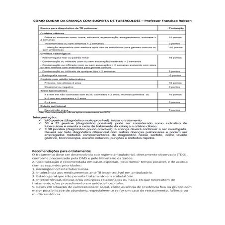 Como cuidar da criança com tuberculose