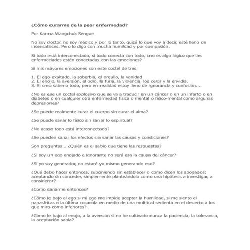 Como curarme de la peor enfermedad