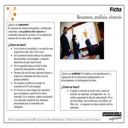 Como debe realizarse un resumen   analisis - sintesis