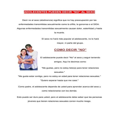 Como decir No al Sexo