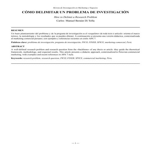 Como Delimitar un Problema de Investigación | PDF