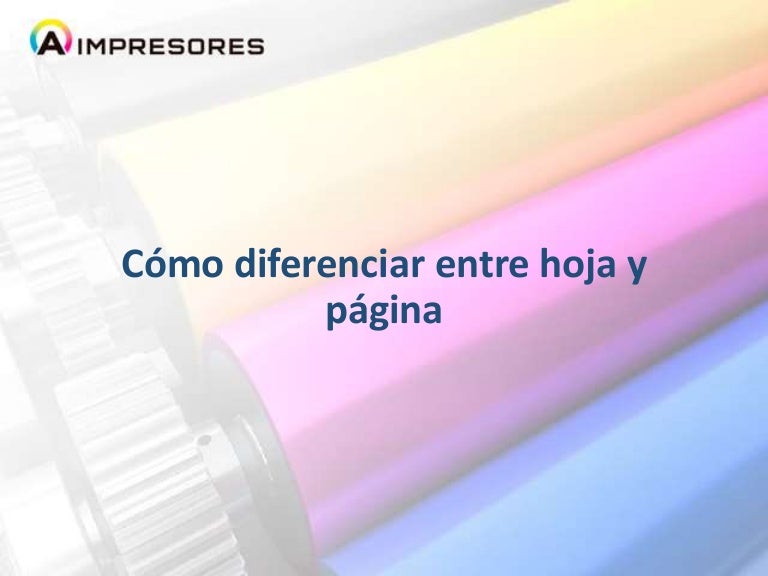 Cómo diferenciar entre hoja y página