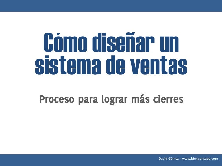 Como Diseñar Un Sistema De Ventas