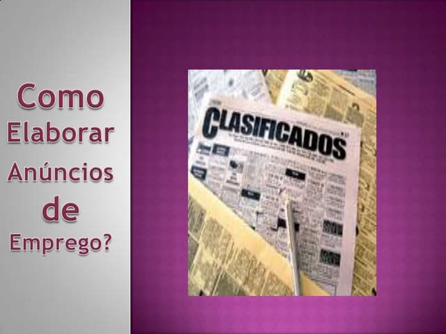 Como elaborar anuncios de emprego