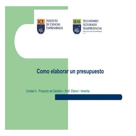 Como elaborar un presupuesto