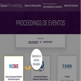 Como encontrar um código doi no Gal...