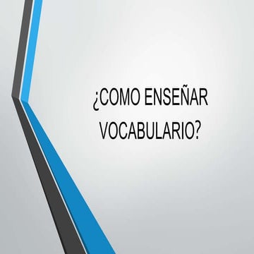 Como enseñar vocabulario