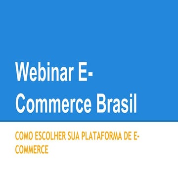 Como escolher sua plataforma de e commerce