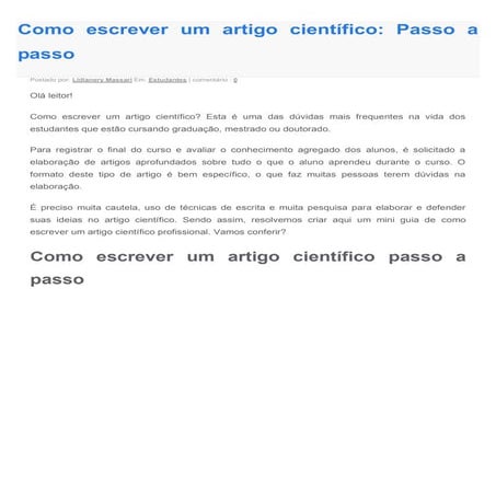 Como escrever um artigo cientifico - a estrutura do artigo científico | PDF