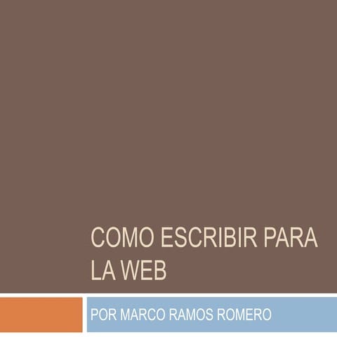 Como escribir para la web pd