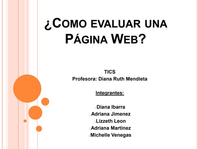 Como evaluar una página web | PPT