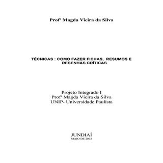 Como fazer fichas resumos e resenha...