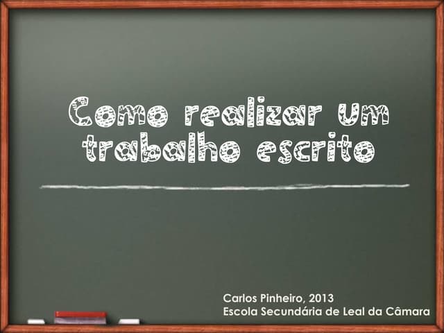 Como fazer um trabalho escrito