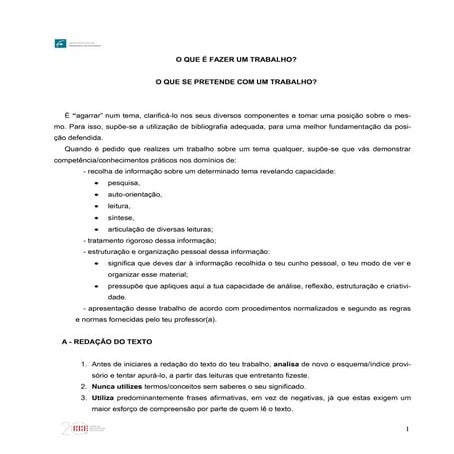 Estrutura trabalho escrito | DOC