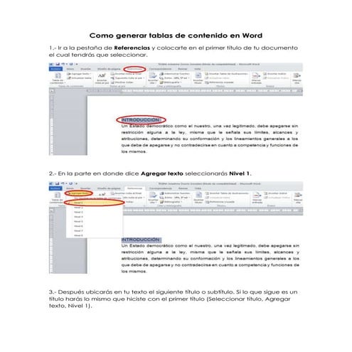 Como generar tablas de contenido en word