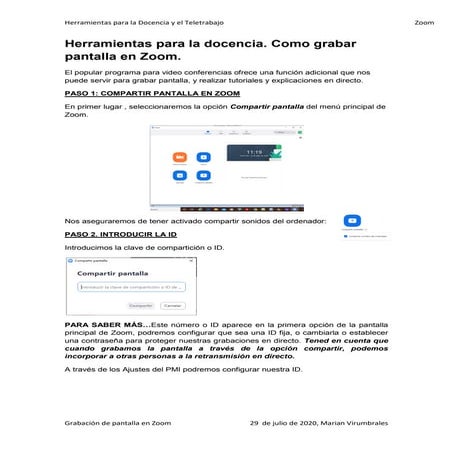 Como grabar pantalla en zoom