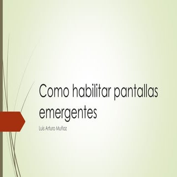 Como habilitar pantallas emergentes