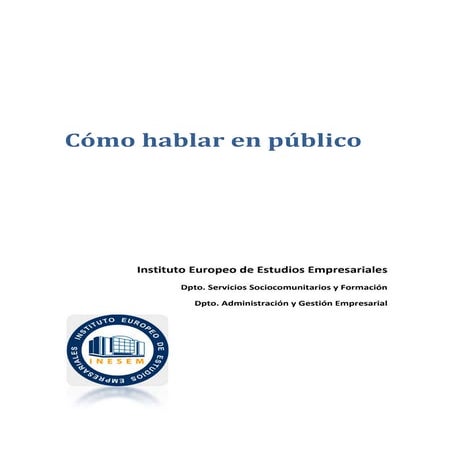 Cómo hablar en público