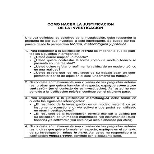 Como hacer la justificacion