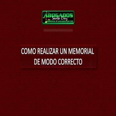 COMO HACER UN MEMORIAL