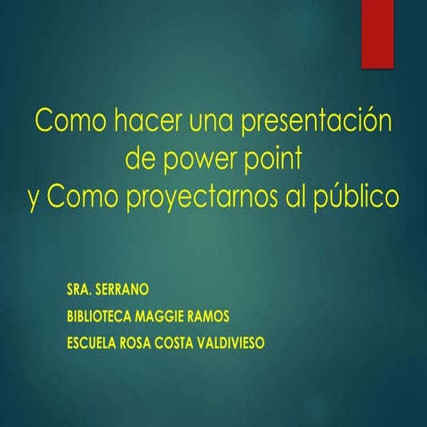 Como hacer  presentación en Power Point y Proyección al público