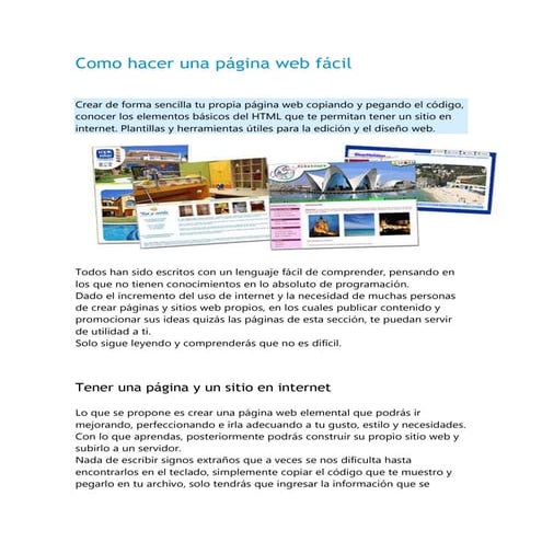 Como hacer una página web fácil