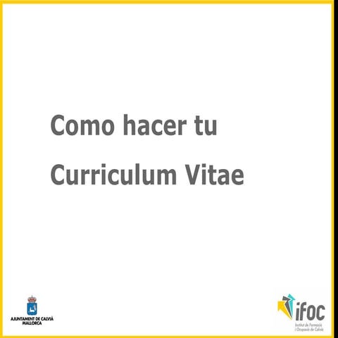 Como hacer un curriculum vitae