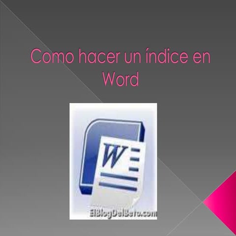 Como hacer un índice en  word