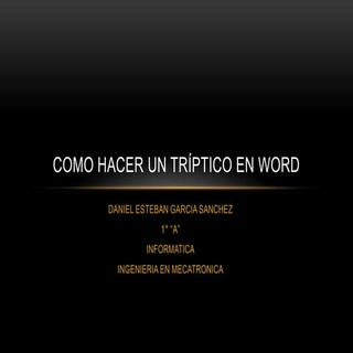 Como hacer un tríptico en word
