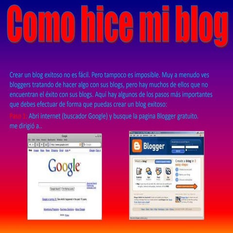 Como hice mi blog..