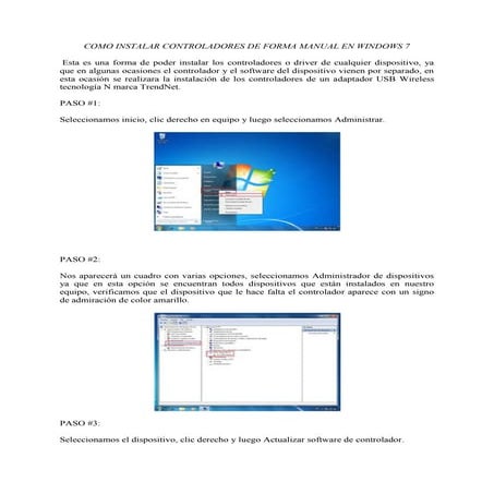 Como instalar controladores de forma manual en windows 7