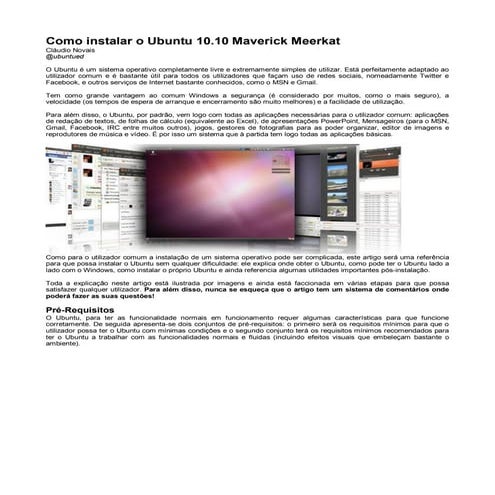 Como instalar o Ubuntu 10.10 Maverick Meerkat