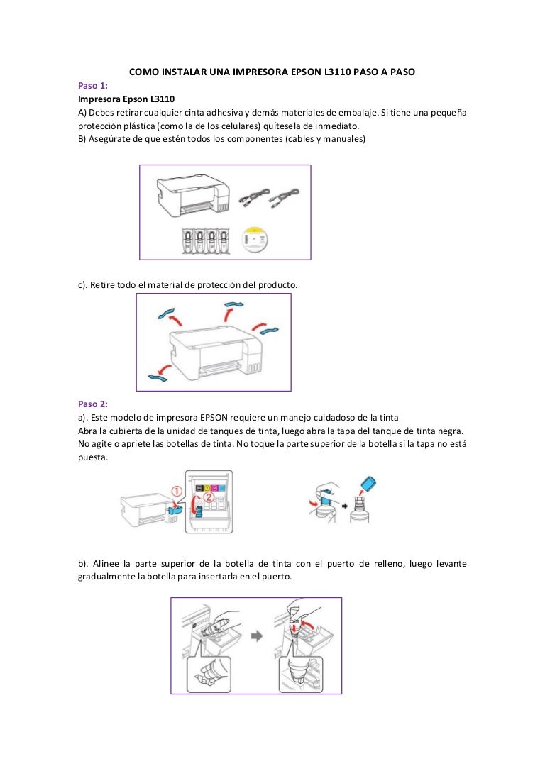 Como instalar una impresora epson l3110 paso a paso