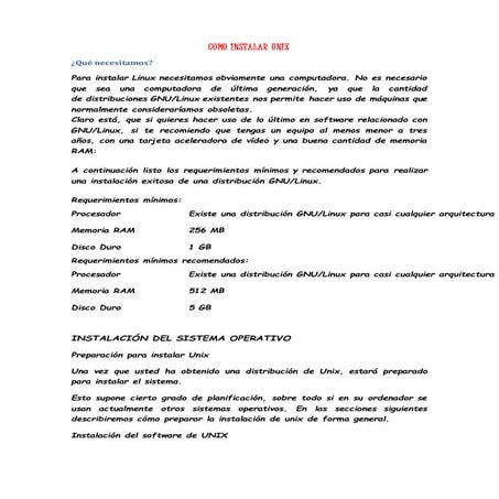Como instalar unix ...lili