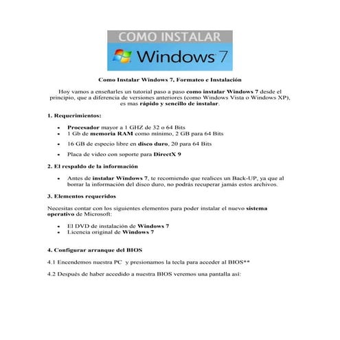 Como instalar windows 7