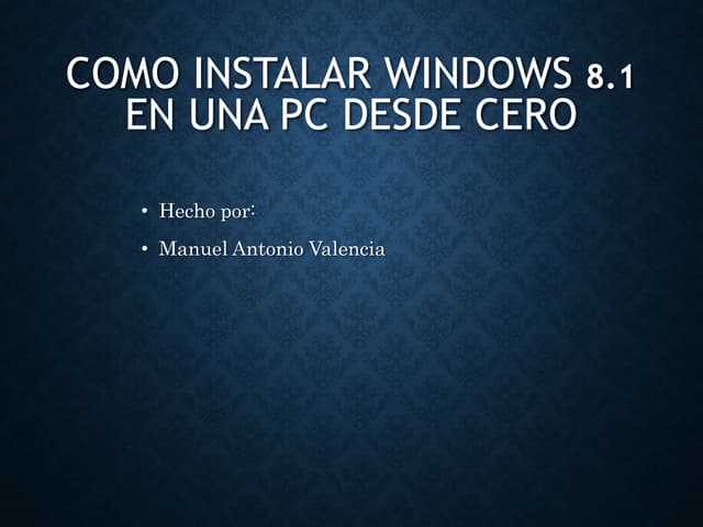 Como instalar windows 8.1