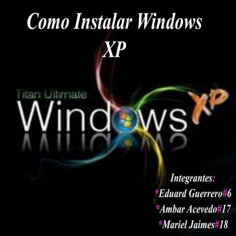 Como Instalar Windows Xp | PPT