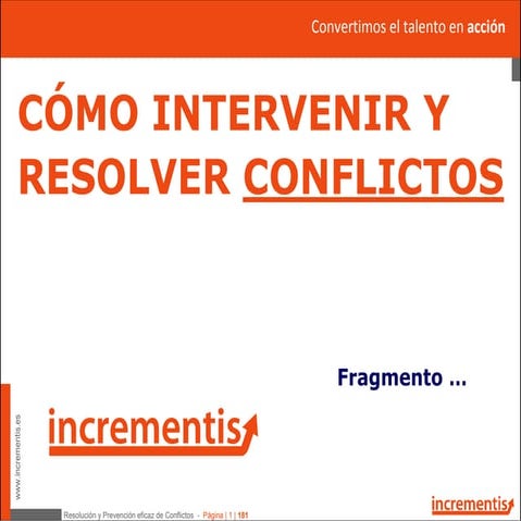 Como intervenir y resolver CONFLICTOS