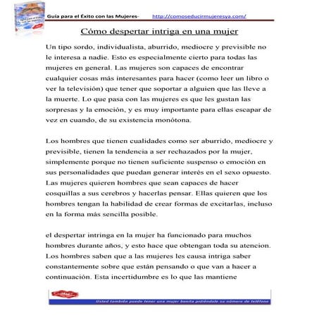 Como intrigar a una mujer - Consejos de Seducción