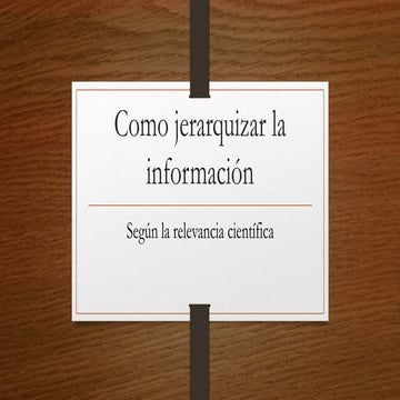 Como jerarquizar la información