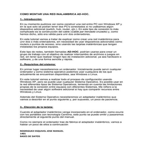 Como montar una red inalambrica ad