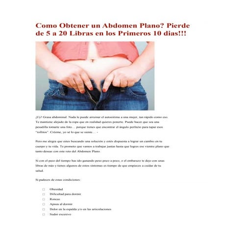 Dieta para abdomen plano | PDF