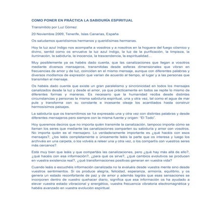 Como poner en practica la sabiduria espiritual