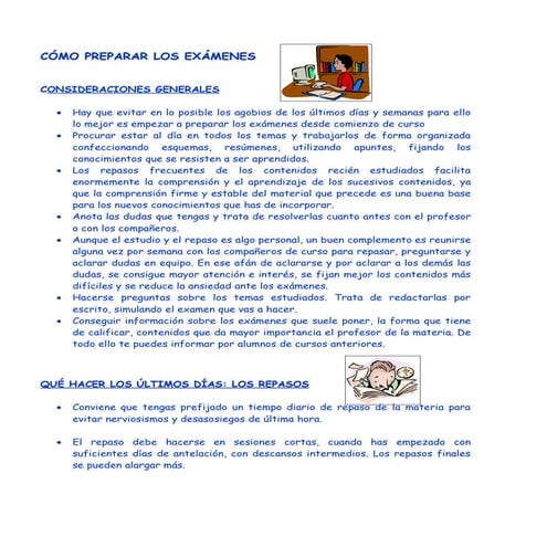 Como Prepararse Para Los Examenes