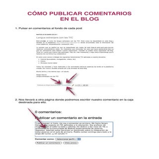 Como publicar comentarios en el blog